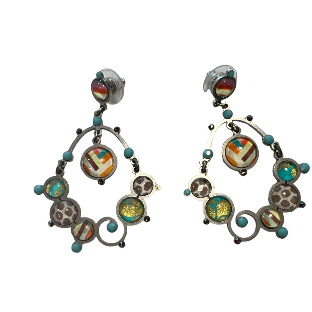 Vacation Beachy Cruise Wear Teal Blue Flower Necklace & Earrings by zoky doky - Picture 11 of 12